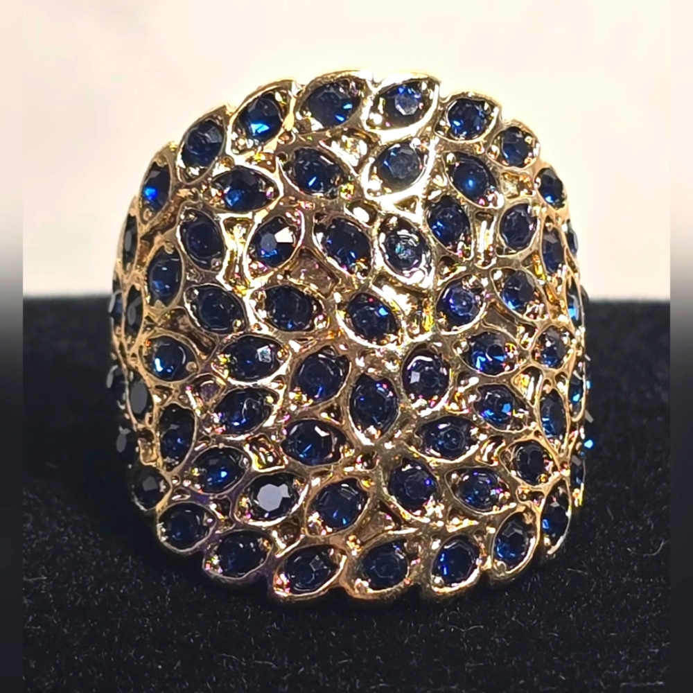 Blue CZ Peacock Tail Ring